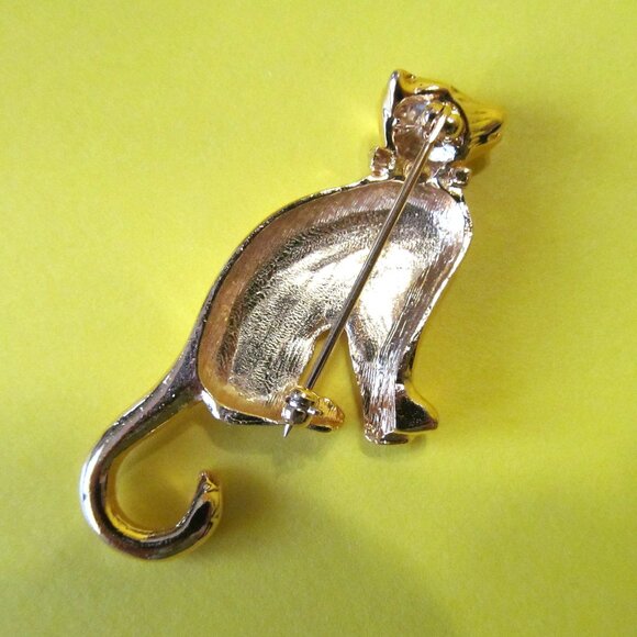 Cat brooch gold tone - Picture 2 of 4